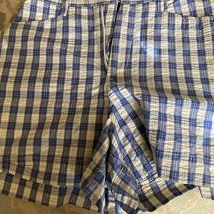 Gap blue & white checked shorts, EUC